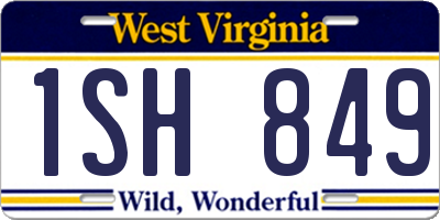 WV license plate 1SH849