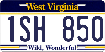 WV license plate 1SH850