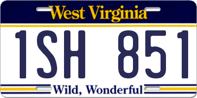 WV license plate 1SH851