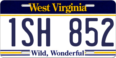 WV license plate 1SH852