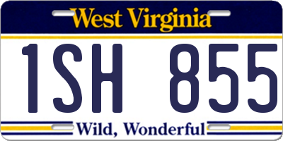 WV license plate 1SH855