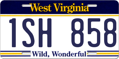 WV license plate 1SH858