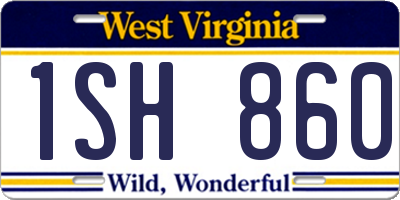 WV license plate 1SH860