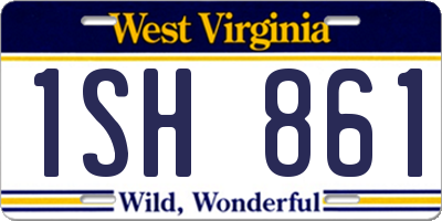 WV license plate 1SH861
