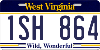 WV license plate 1SH864