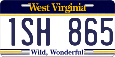 WV license plate 1SH865