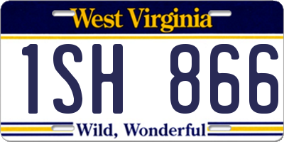 WV license plate 1SH866