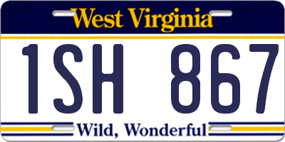 WV license plate 1SH867