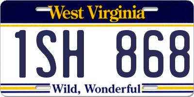 WV license plate 1SH868