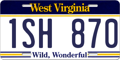 WV license plate 1SH870