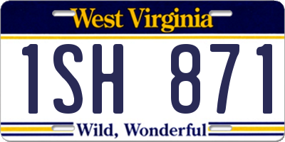 WV license plate 1SH871