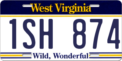 WV license plate 1SH874