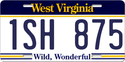 WV license plate 1SH875