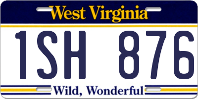 WV license plate 1SH876