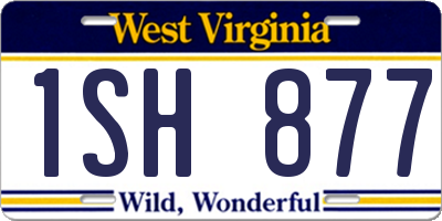 WV license plate 1SH877