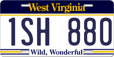 WV license plate 1SH880