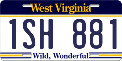 WV license plate 1SH881