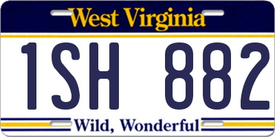 WV license plate 1SH882