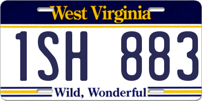 WV license plate 1SH883