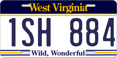 WV license plate 1SH884