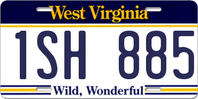 WV license plate 1SH885