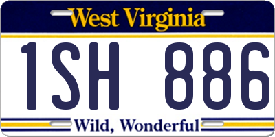 WV license plate 1SH886