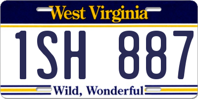 WV license plate 1SH887