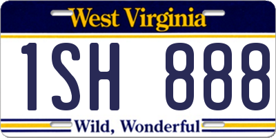 WV license plate 1SH888