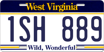 WV license plate 1SH889