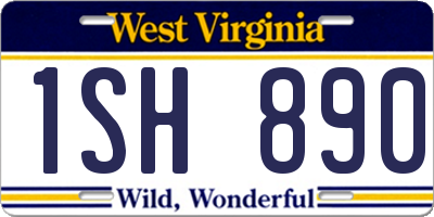 WV license plate 1SH890