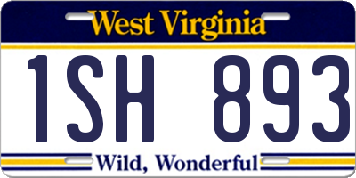 WV license plate 1SH893