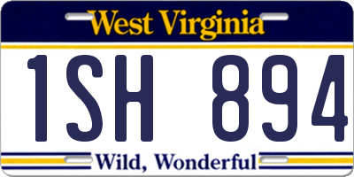 WV license plate 1SH894