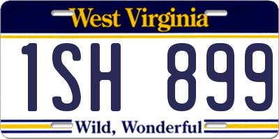 WV license plate 1SH899