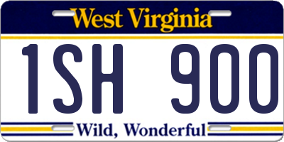 WV license plate 1SH900