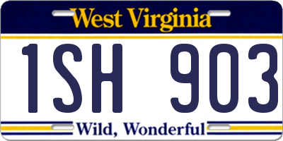 WV license plate 1SH903