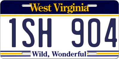 WV license plate 1SH904