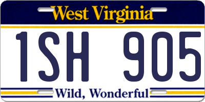 WV license plate 1SH905