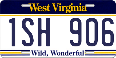 WV license plate 1SH906