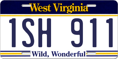 WV license plate 1SH911