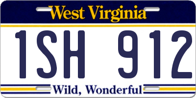 WV license plate 1SH912