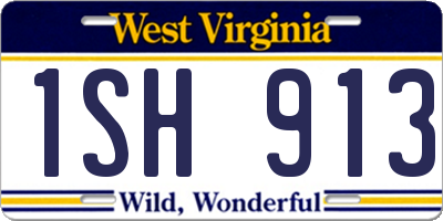 WV license plate 1SH913