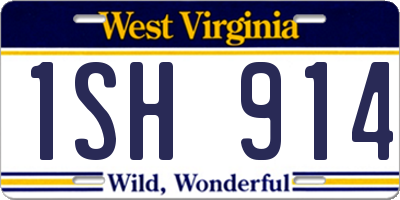 WV license plate 1SH914