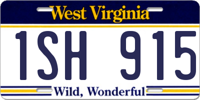 WV license plate 1SH915