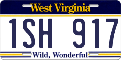 WV license plate 1SH917