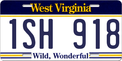 WV license plate 1SH918