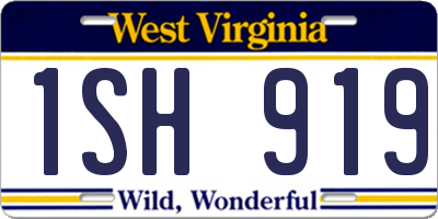 WV license plate 1SH919