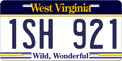 WV license plate 1SH921