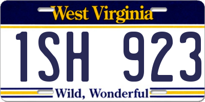 WV license plate 1SH923