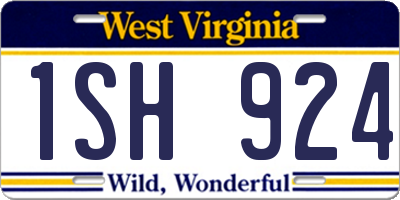 WV license plate 1SH924