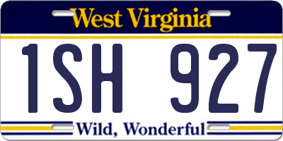 WV license plate 1SH927